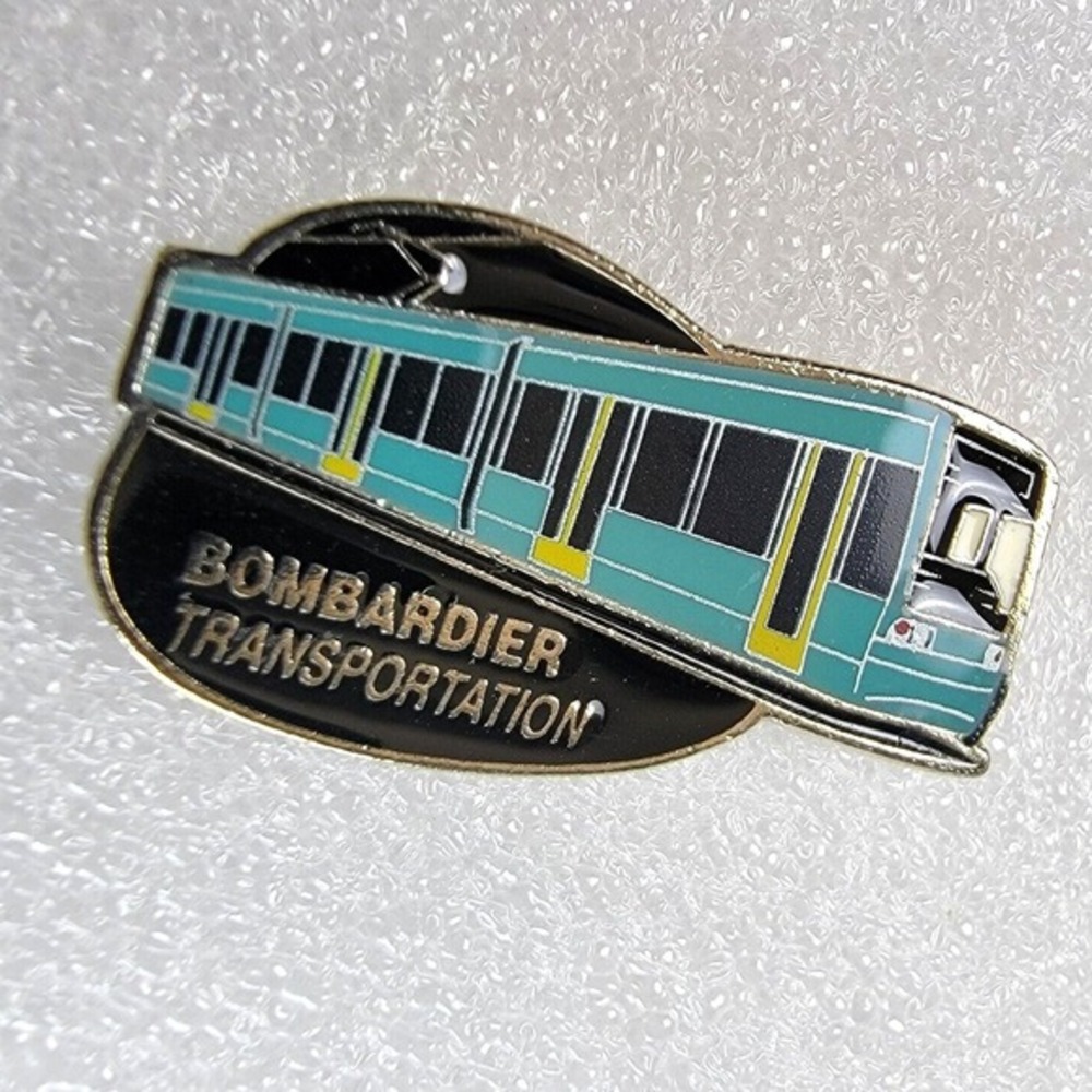 Bombardier Transportation Enamel Pin Teal Light Rail Tram Train Collector Lapel
